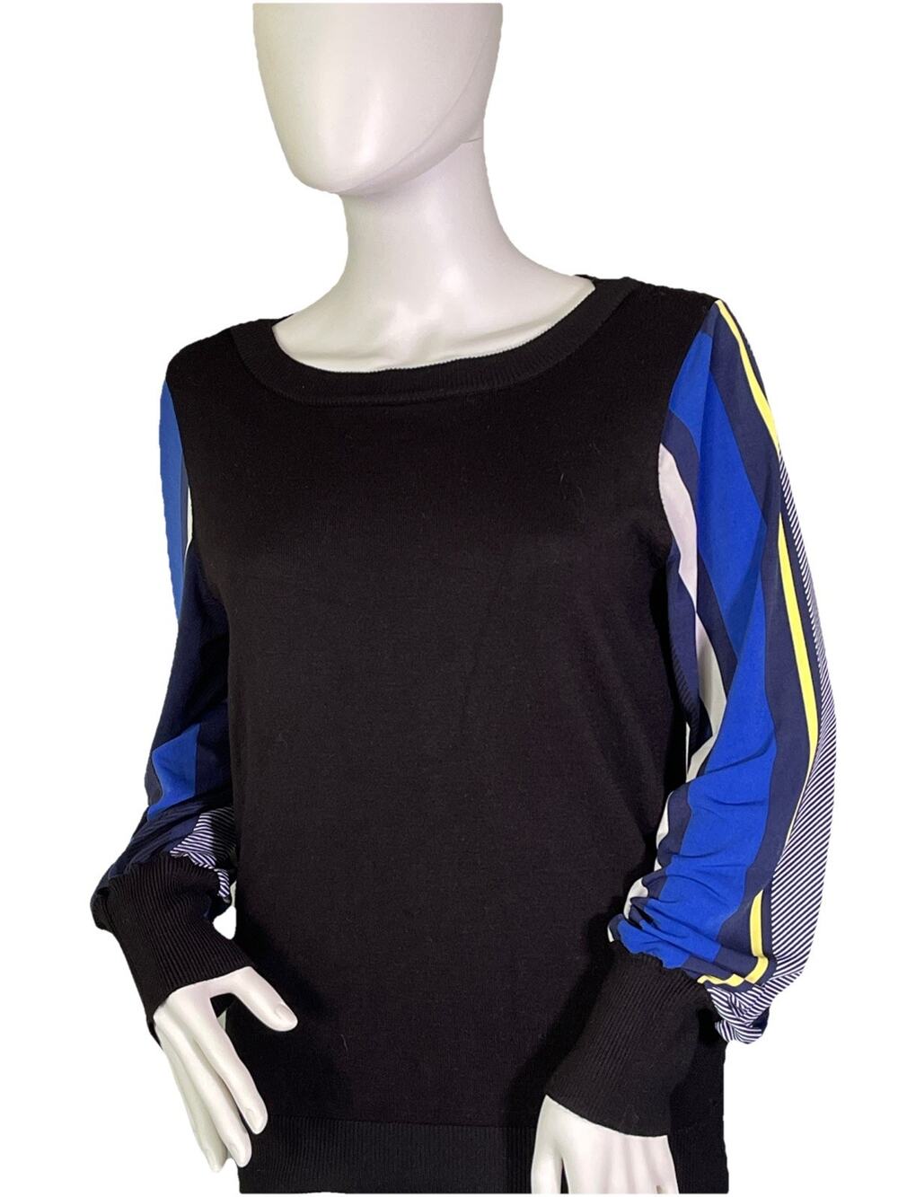 DKNY Striped Sleeve Sweater- Small